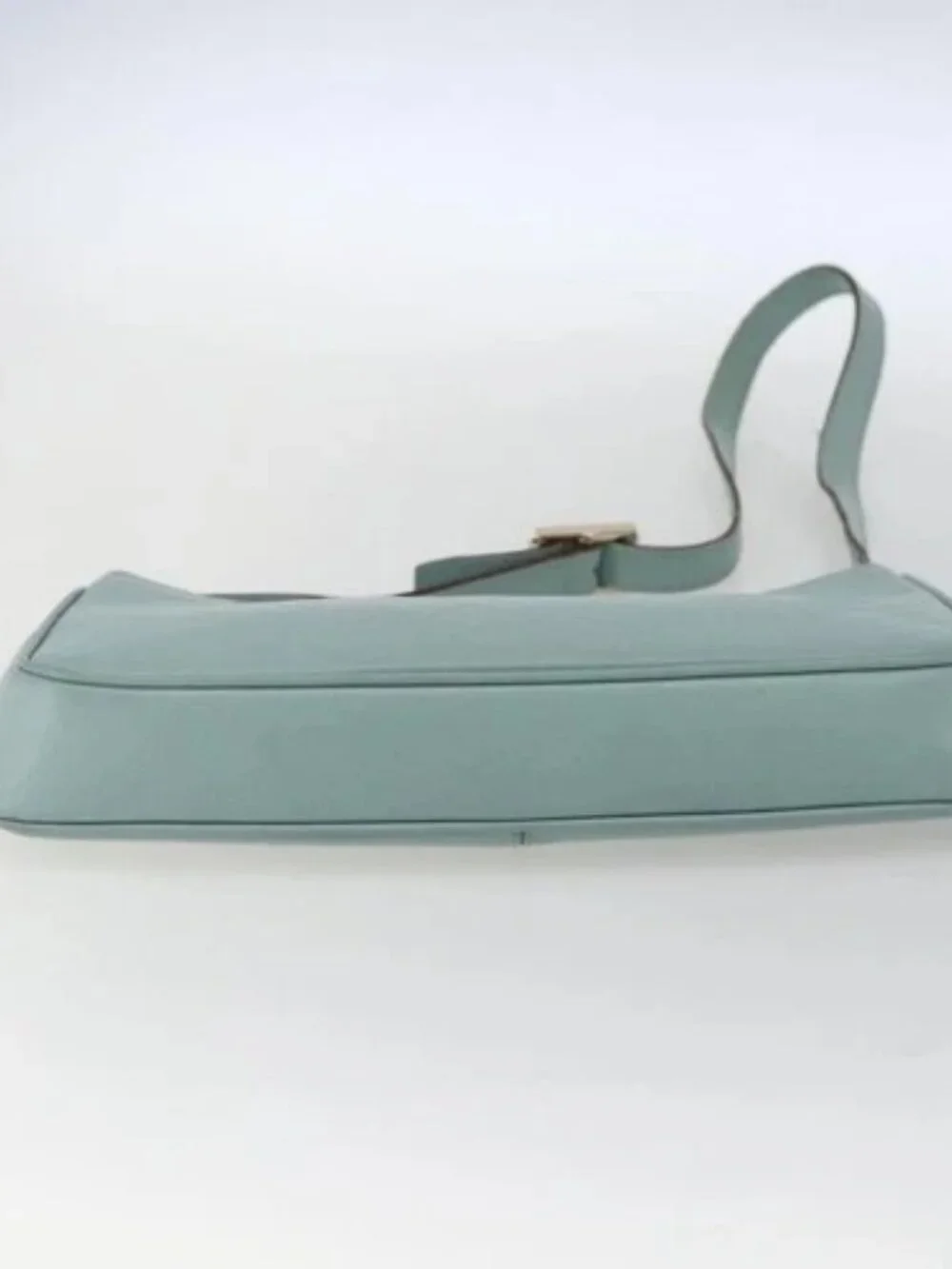 GUCCI Micro GG Canvas Shoulder Bag Leather Light Blue Gold 001 5155 Auth 173651 - Picture 9 of 16